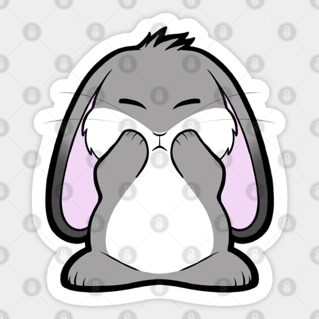 Gray Lop Bunny Sticker by Firestorm Fox